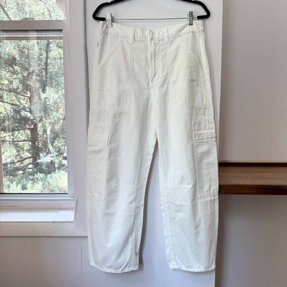 New Citizens of Humanity Marcelle Low Slung Barrel Cargo Pants Pashmina White 29 - Picture 3 of 13